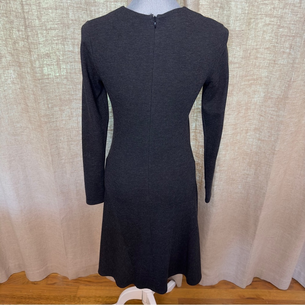 Theory, charcoal gray, long sleeve, midi, A-line dress, size 4 - Picture 7 of 13